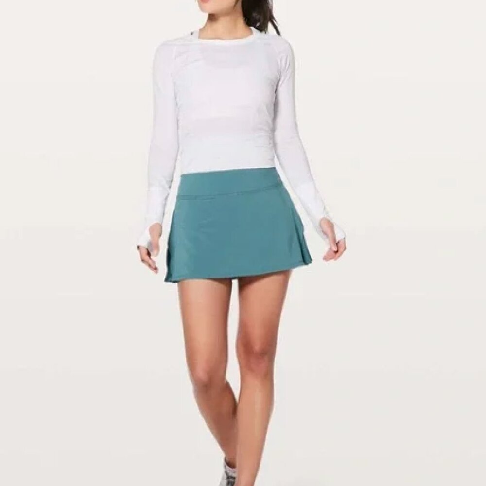 Teal Lululemon Play Off the Pleats Women's Tennis Skirt Blue New Without Tags